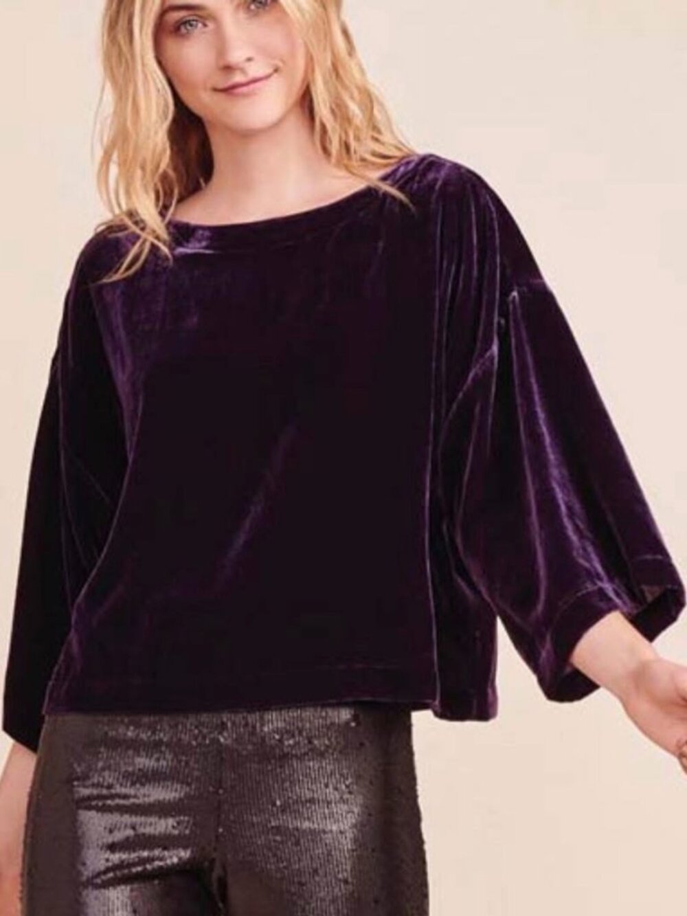 Cupcakes & Cashmere Christel Dark Orchid Top